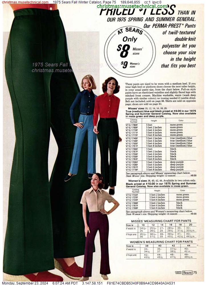 1975 Sears Fall Winter Catalog, Page 75