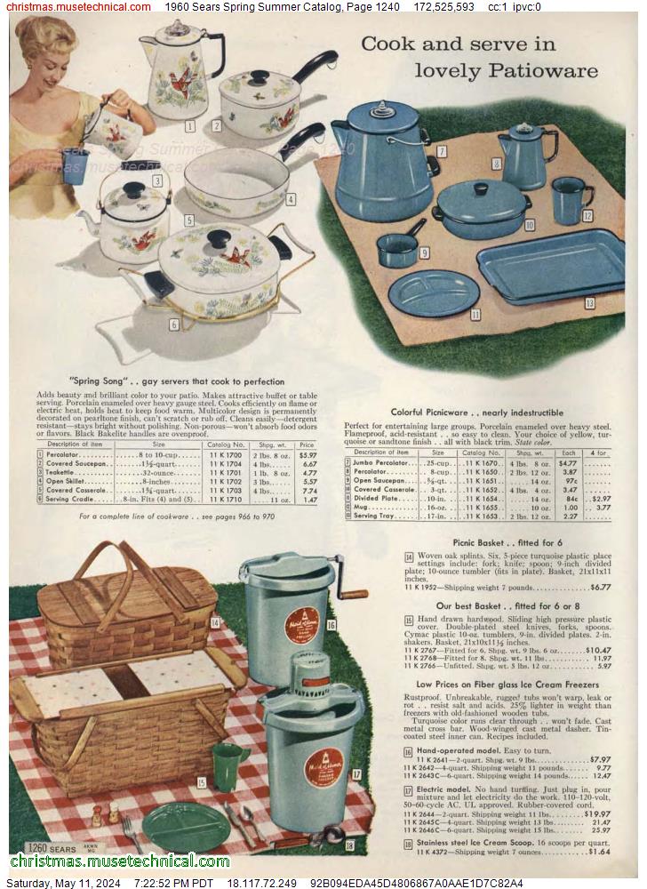 1960 Sears Spring Summer Catalog, Page 1240