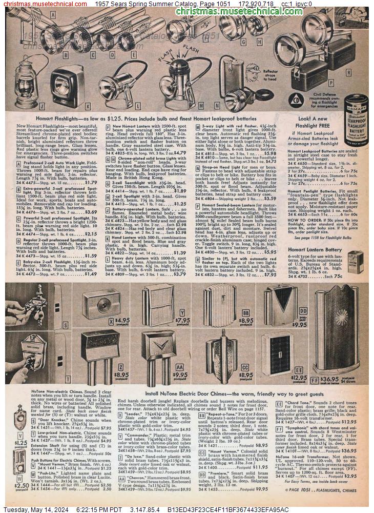 1957 Sears Spring Summer Catalog, Page 1051