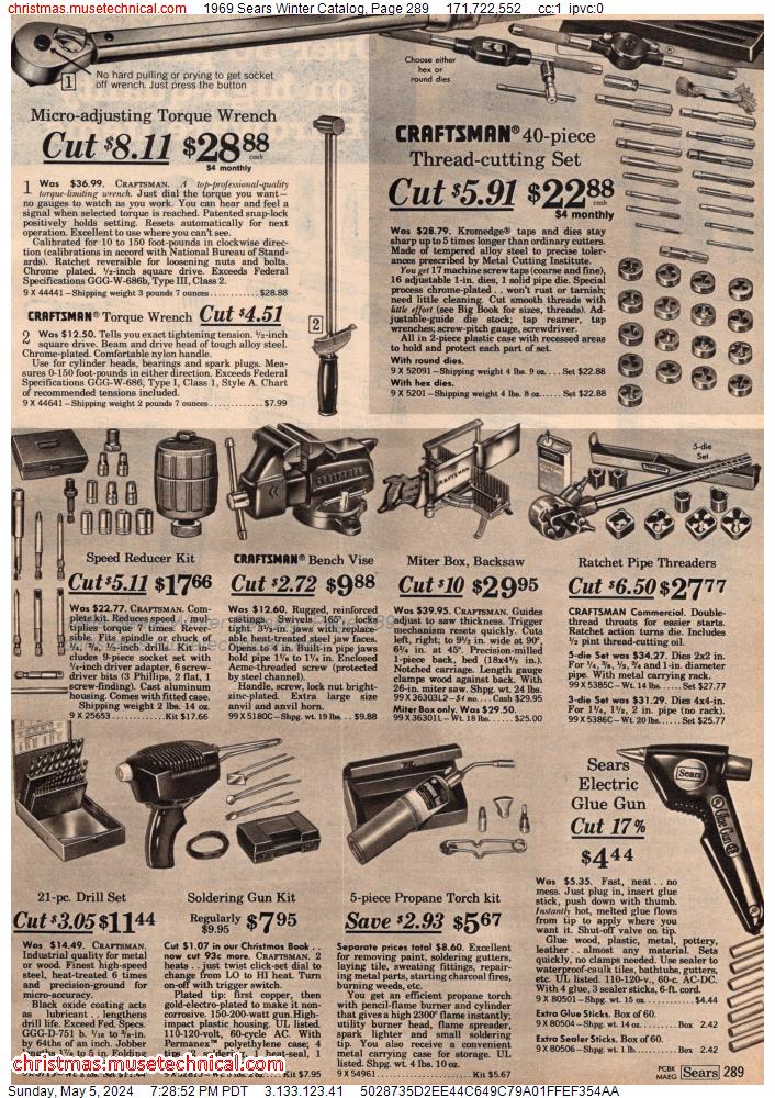 1969 Sears Winter Catalog, Page 289