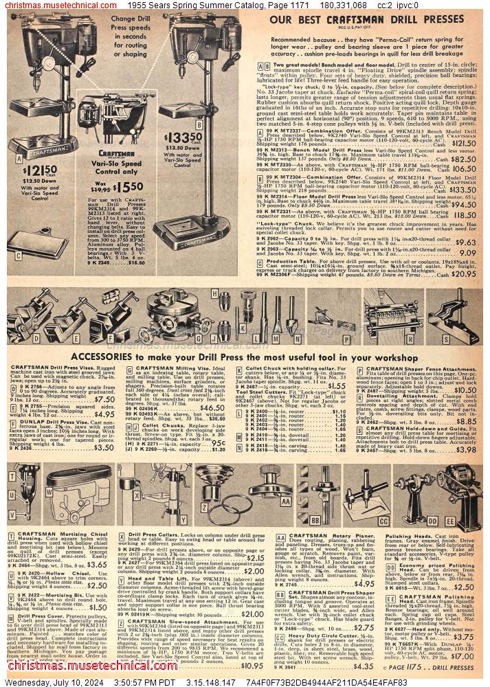 1955 Sears Spring Summer Catalog, Page 1171