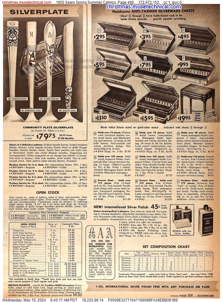 1955 Sears Spring Summer Catalog, Page 499