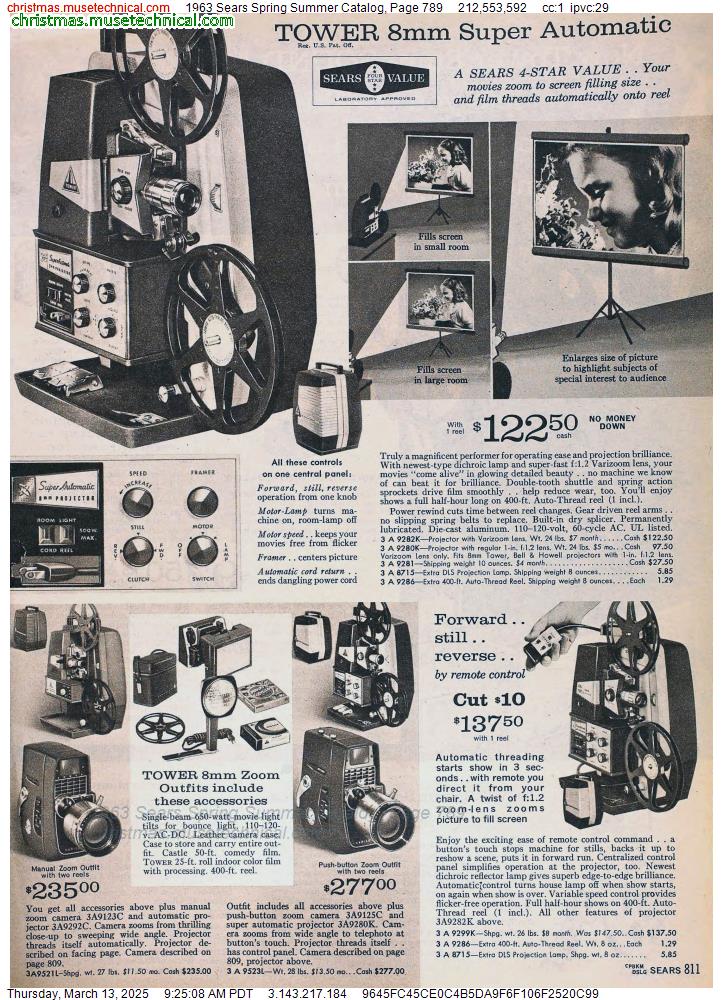 1963 Sears Spring Summer Catalog, Page 789