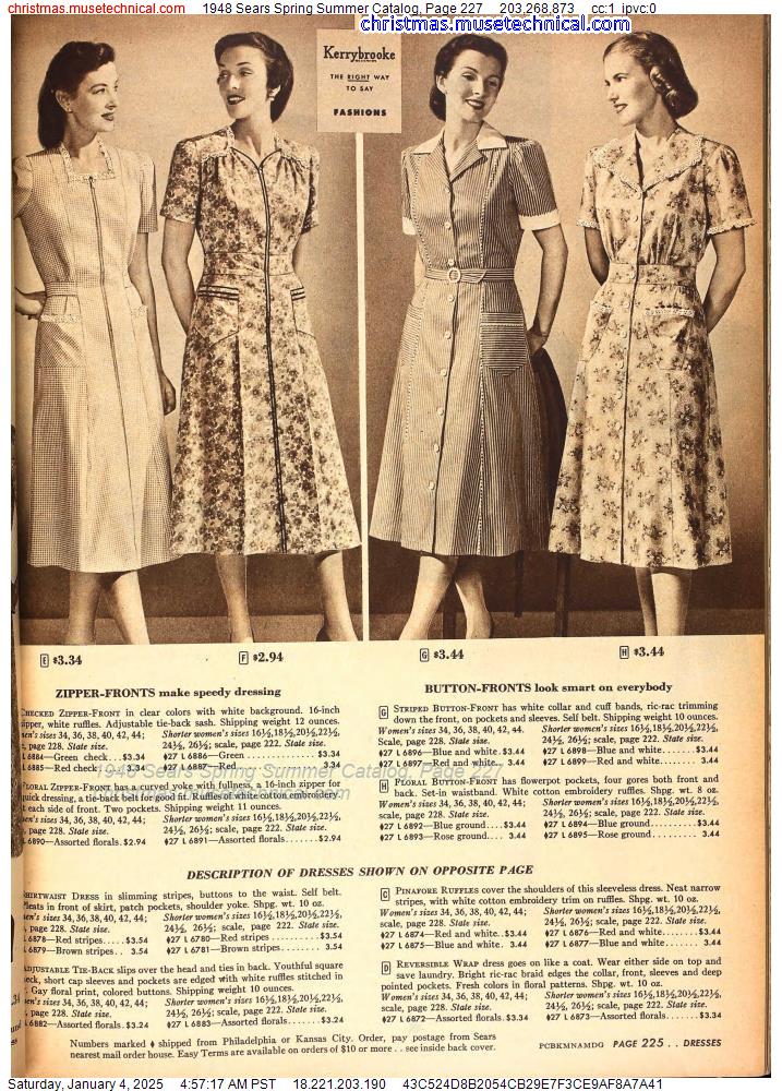 1948 Sears Spring Summer Catalog, Page 227