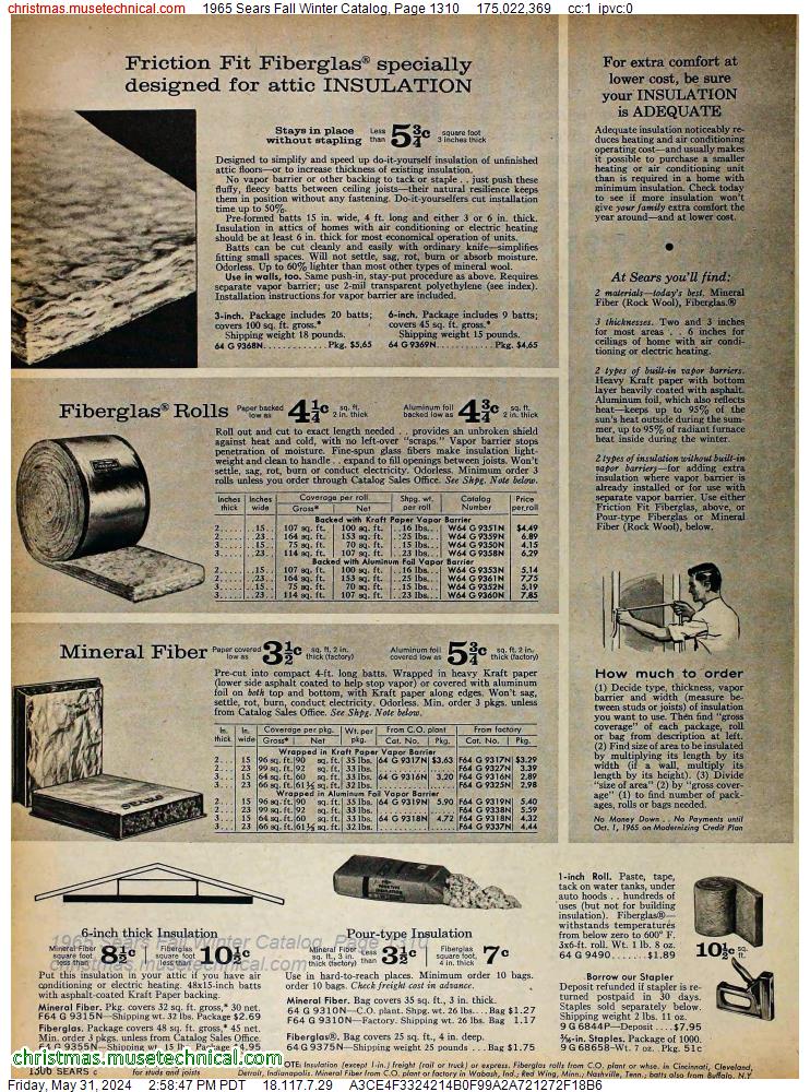 1965 Sears Fall Winter Catalog, Page 1310