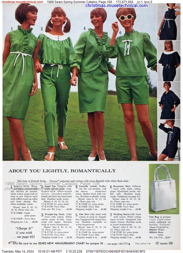 1966 Sears Spring Summer Catalog, Page 108