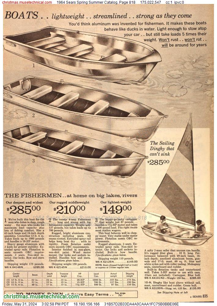 1964 Sears Spring Summer Catalog, Page 818