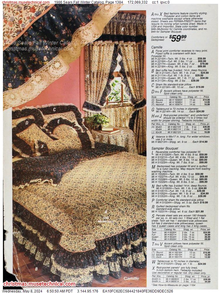 1986 Sears Fall Winter Catalog, Page 1384