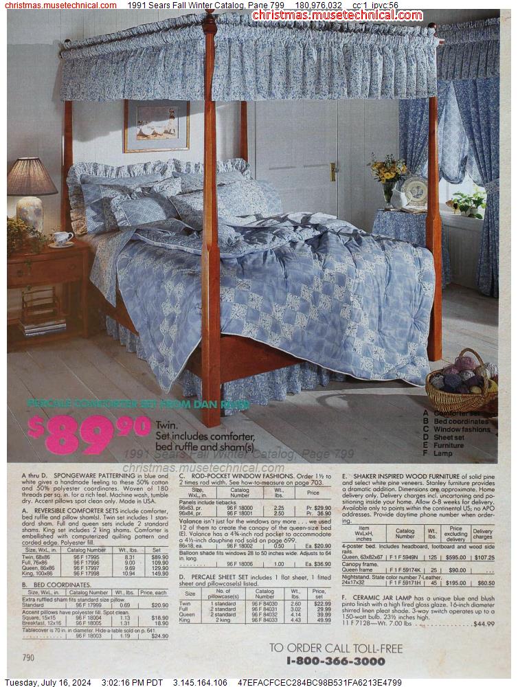 1991 Sears Fall Winter Catalog, Page 799