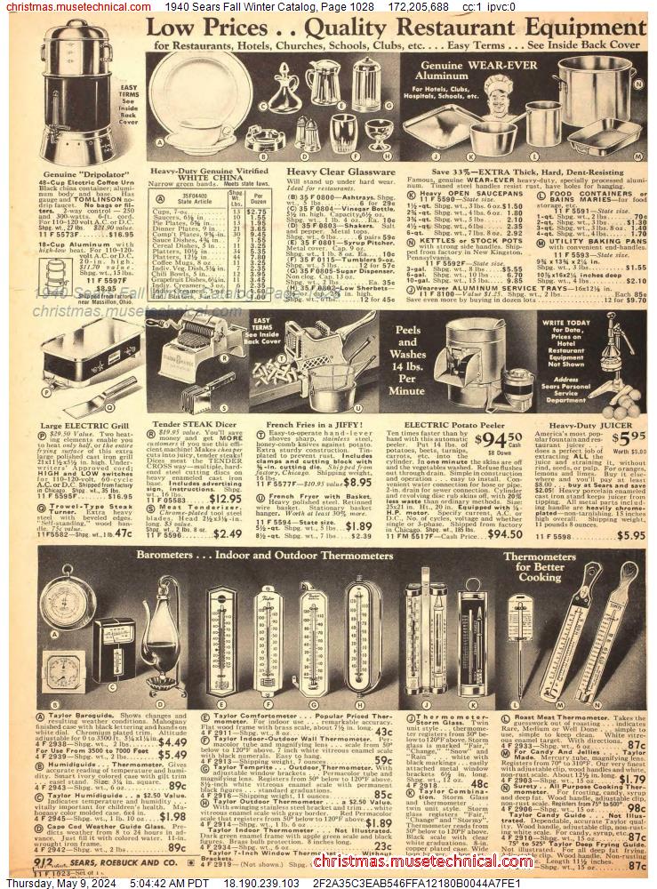 1940 Sears Fall Winter Catalog, Page 1028