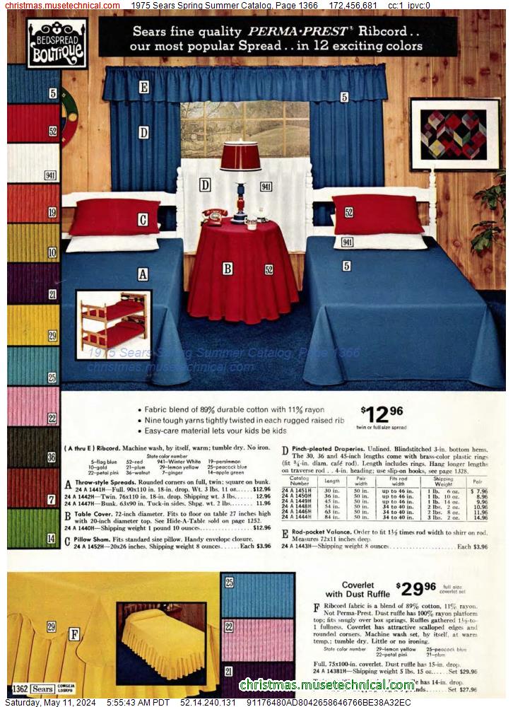 1975 Sears Spring Summer Catalog, Page 1366