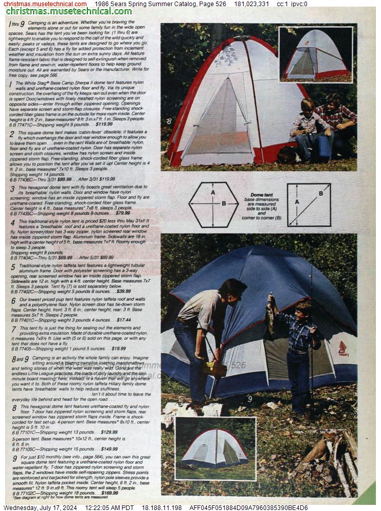1986 Sears Spring Summer Catalog, Page 526
