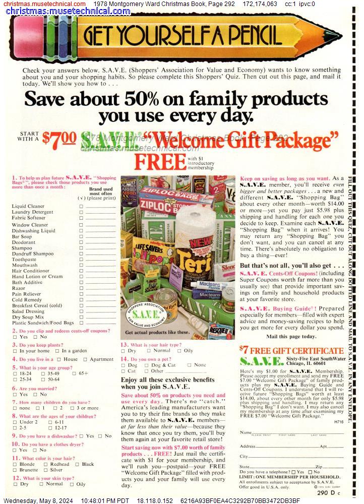 1978 Montgomery Ward Christmas Book, Page 292