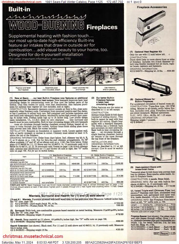 1981 Sears Fall Winter Catalog, Page 1125
