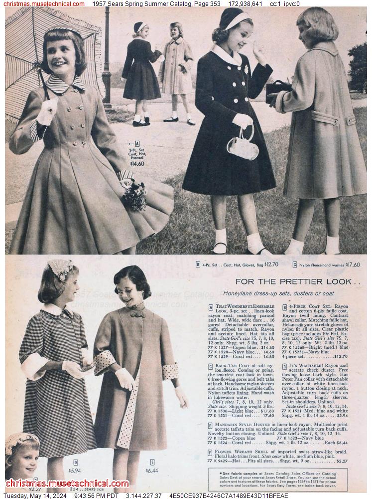 1957 Sears Spring Summer Catalog, Page 353