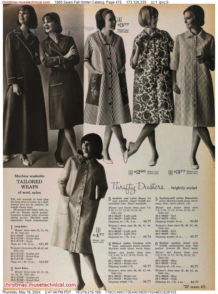 1965 Sears Fall Winter Catalog, Page 475