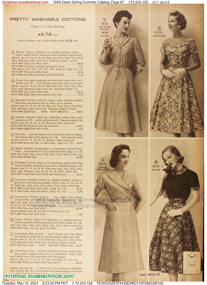 1958 Sears Spring Summer Catalog, Page 67