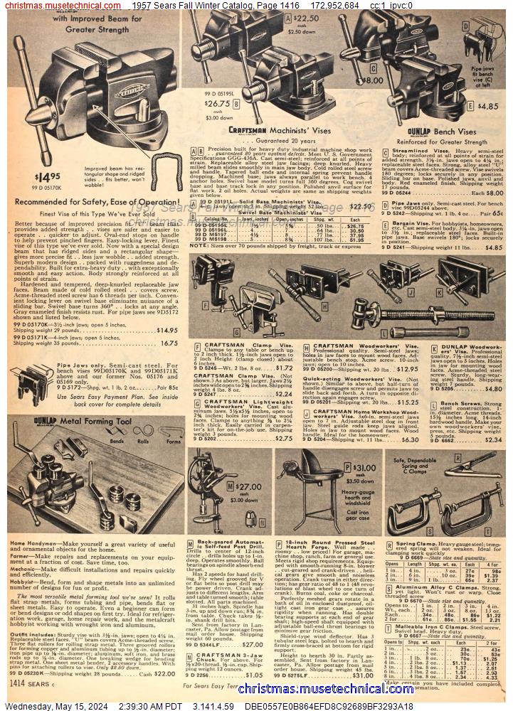 1957 Sears Fall Winter Catalog, Page 1416