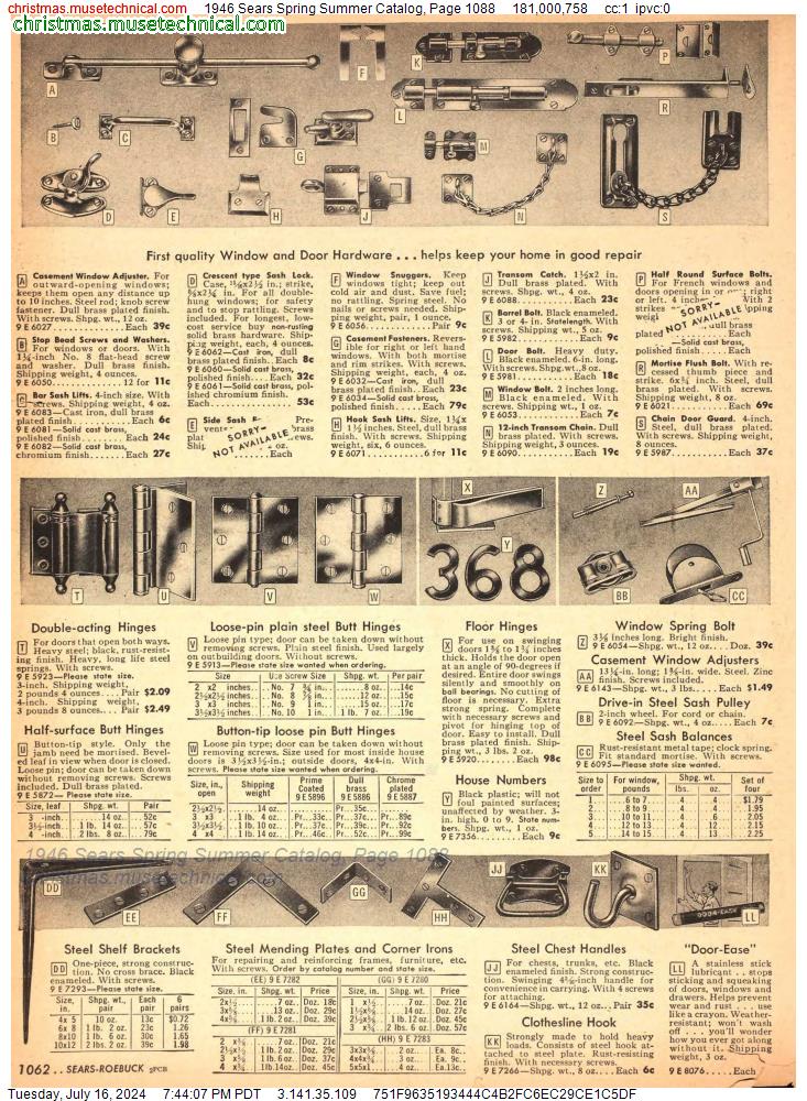 1946 Sears Spring Summer Catalog, Page 1088