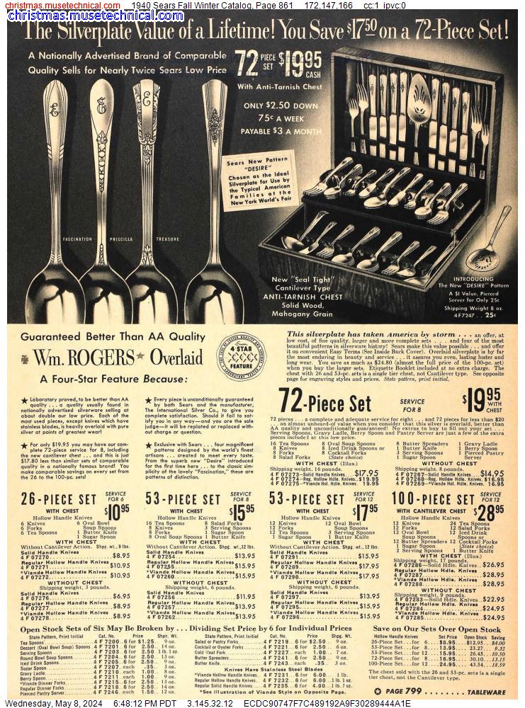 1940 Sears Fall Winter Catalog, Page 861