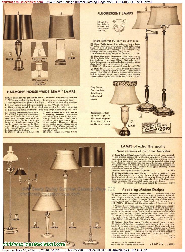 1949 Sears Spring Summer Catalog, Page 722