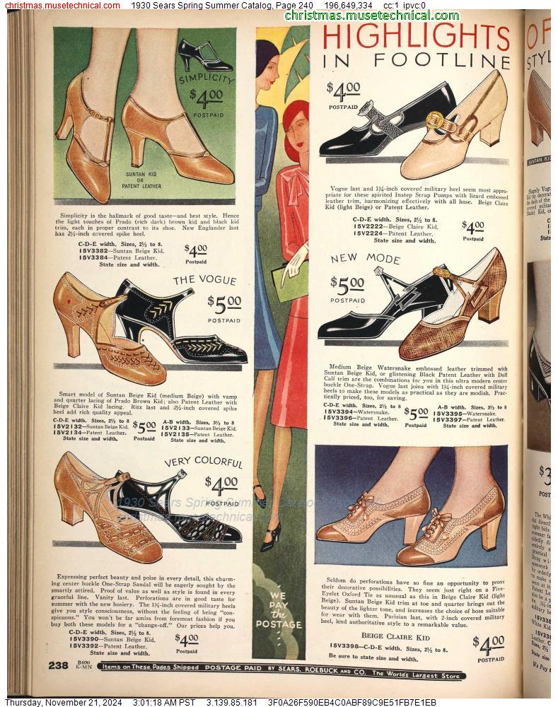 1930 Sears Spring Summer Catalog, Page 240