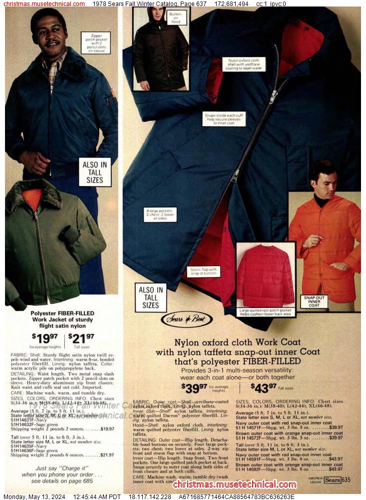 1978 Sears Fall Winter Catalog, Page 637