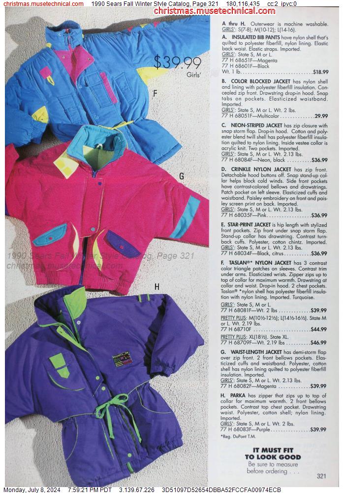 1990 Sears Fall Winter Style Catalog, Page 321
