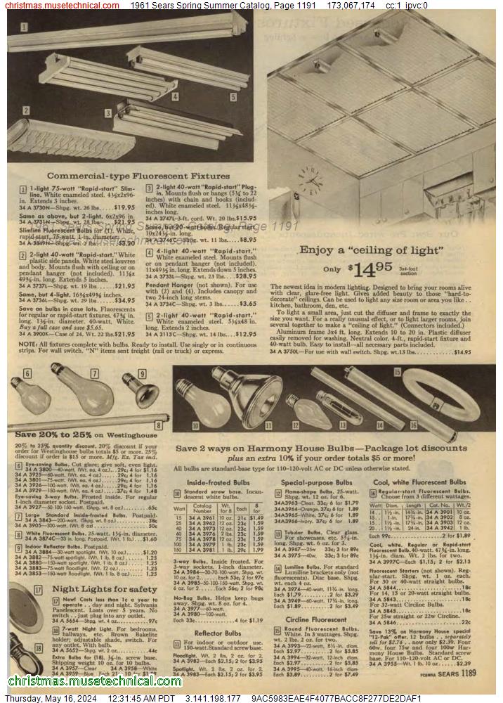 1961 Sears Spring Summer Catalog, Page 1191