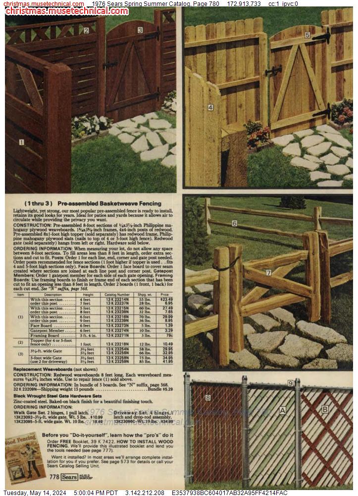 1976 Sears Spring Summer Catalog, Page 780