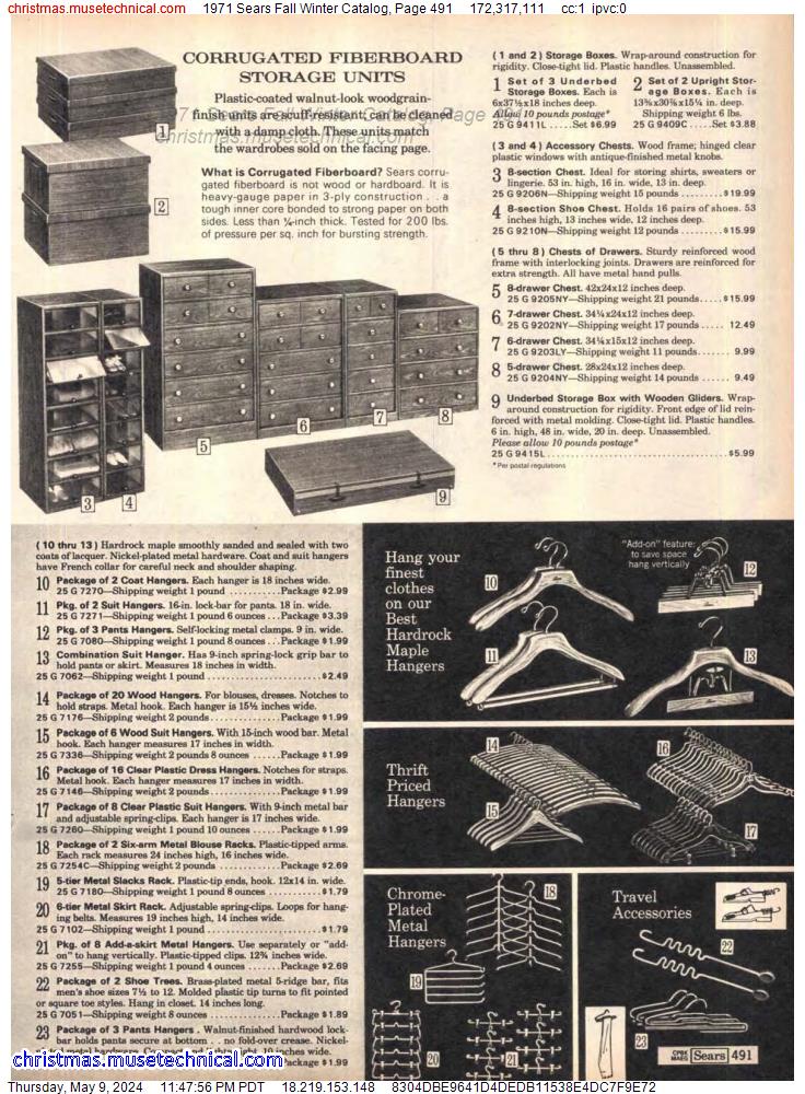 1971 Sears Fall Winter Catalog, Page 491