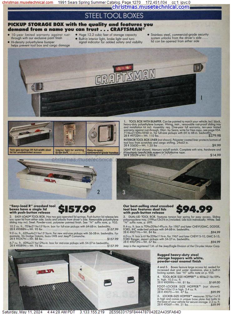 1991 Sears Spring Summer Catalog, Page 1270