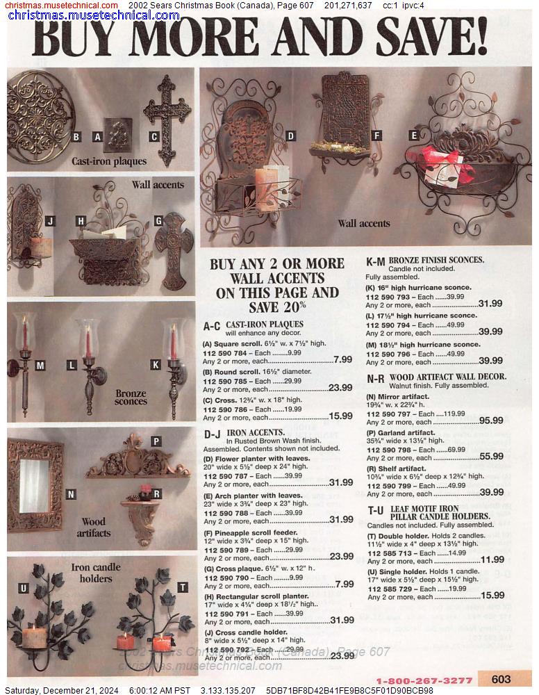 2002 Sears Christmas Book (Canada), Page 607