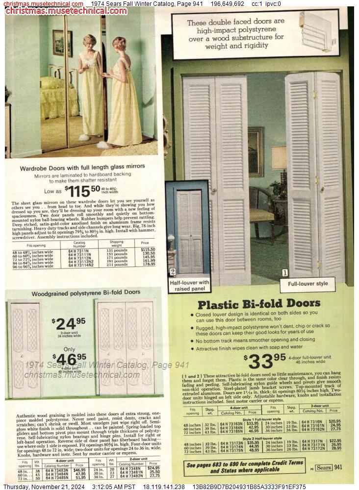 1974 Sears Fall Winter Catalog, Page 941