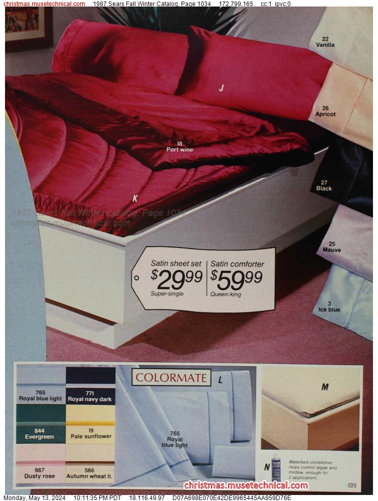 1987 Sears Fall Winter Catalog, Page 1034