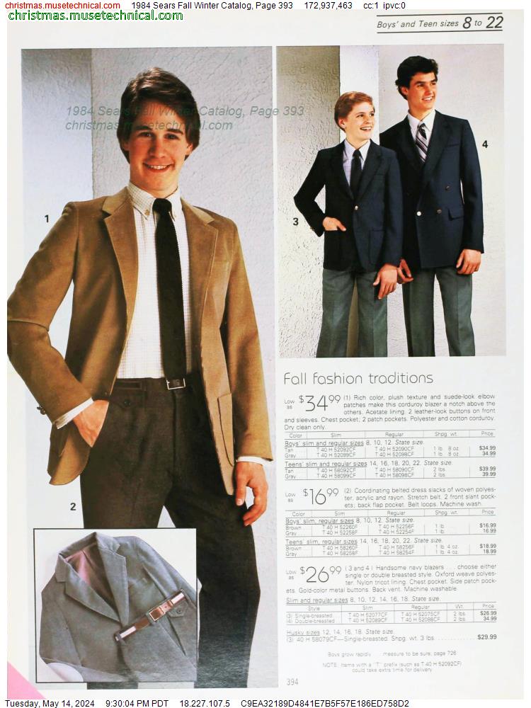 1984 Sears Fall Winter Catalog, Page 393