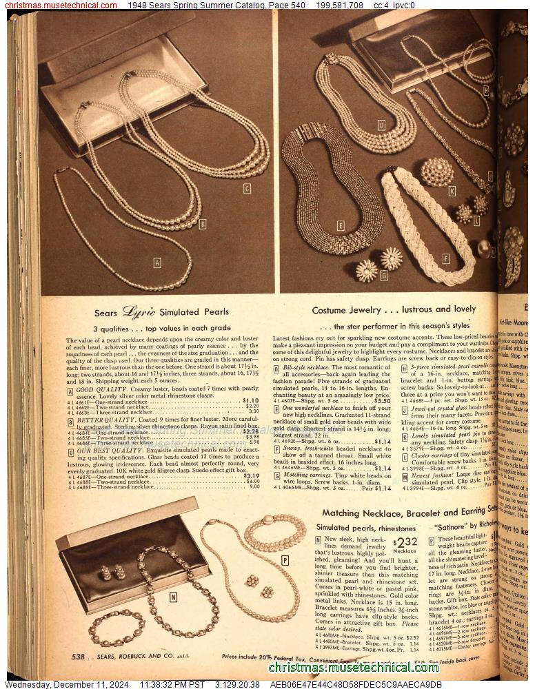 1948 Sears Spring Summer Catalog, Page 540