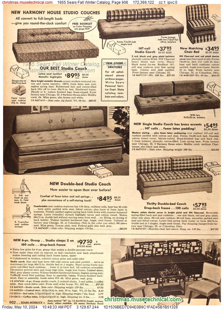 1955 Sears Fall Winter Catalog, Page 906