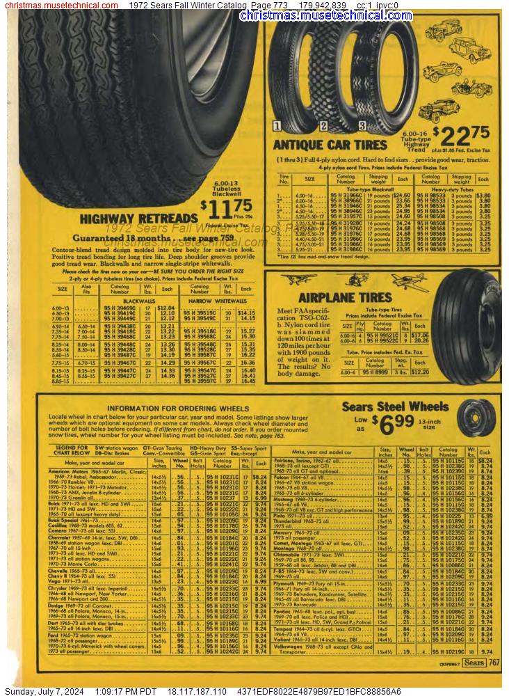 1972 Sears Fall Winter Catalog, Page 773