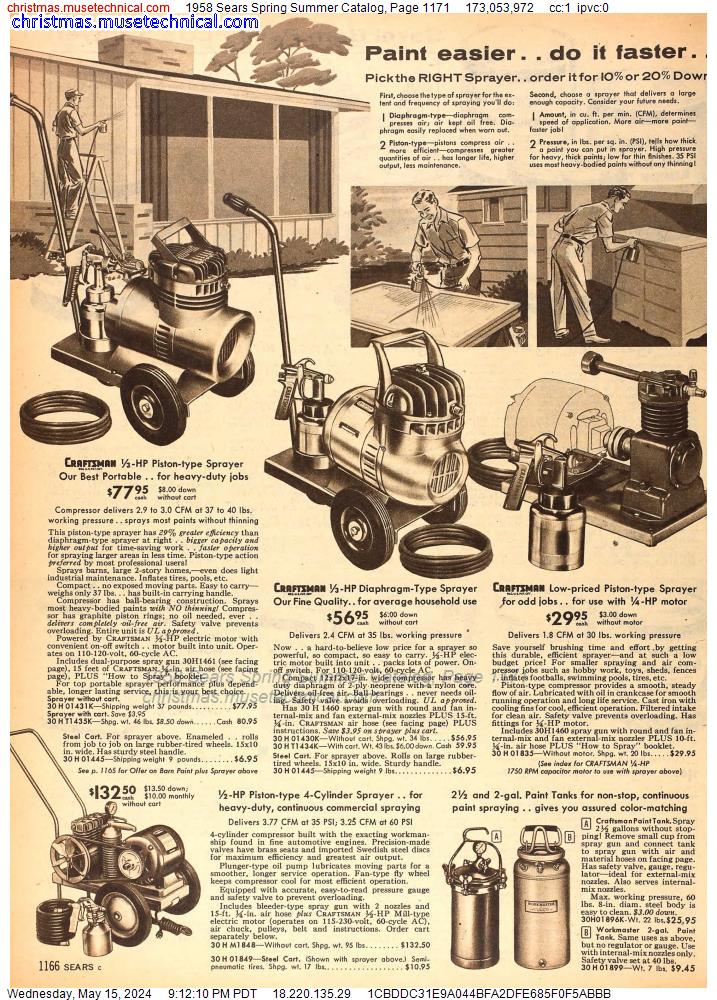 1958 Sears Spring Summer Catalog, Page 1171