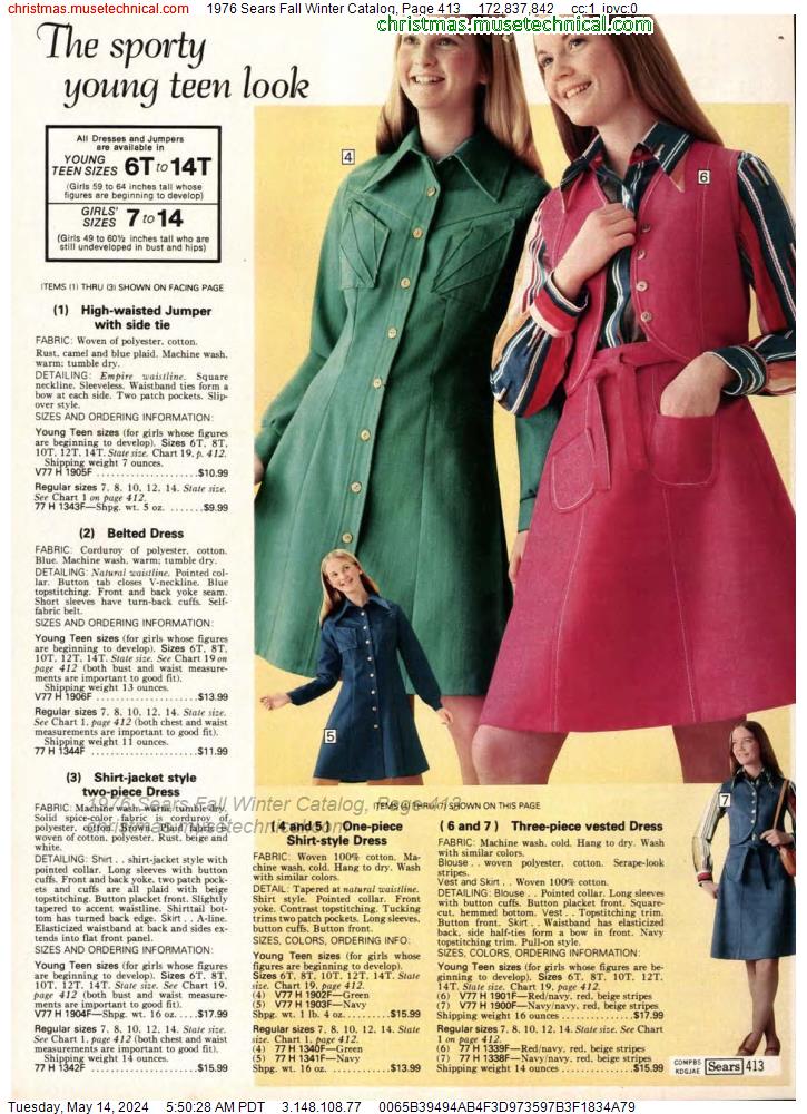 1976 Sears Fall Winter Catalog, Page 413