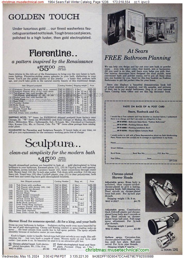 1964 Sears Fall Winter Catalog, Page 1236