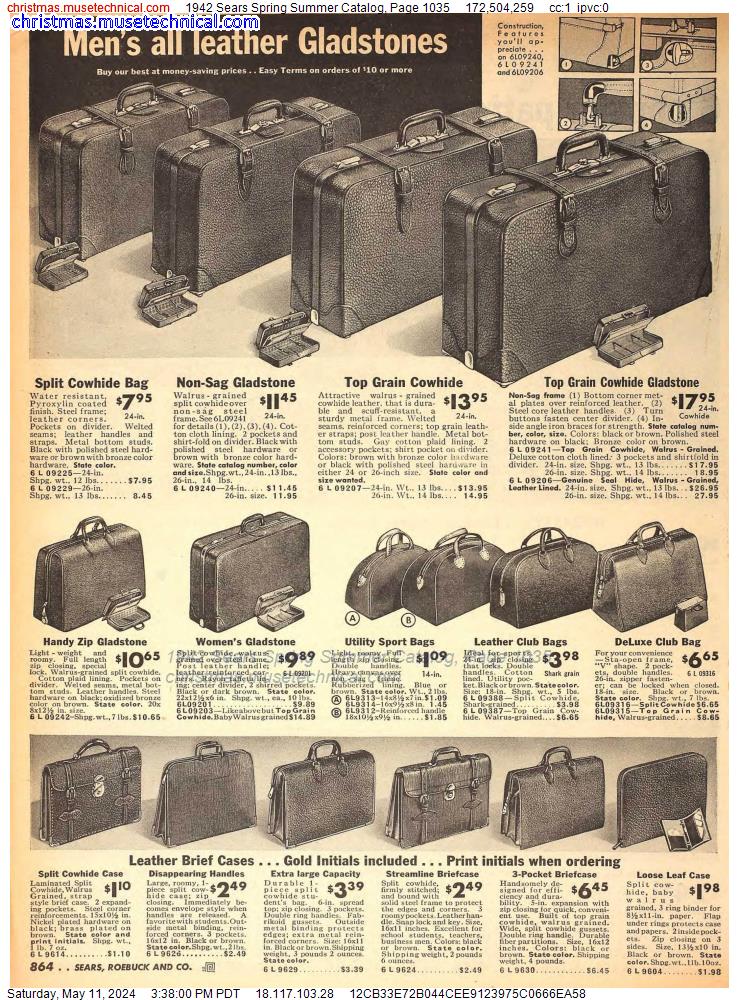 1942 Sears Spring Summer Catalog, Page 1035