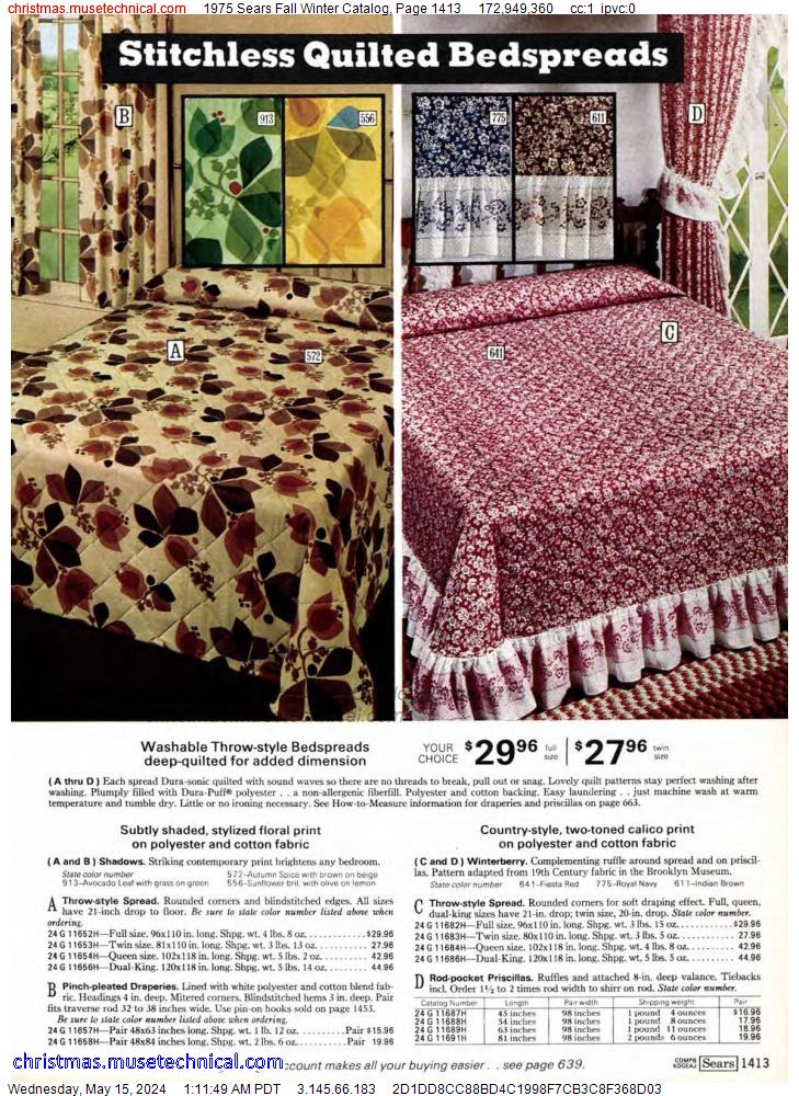 1975 Sears Fall Winter Catalog, Page 1413
