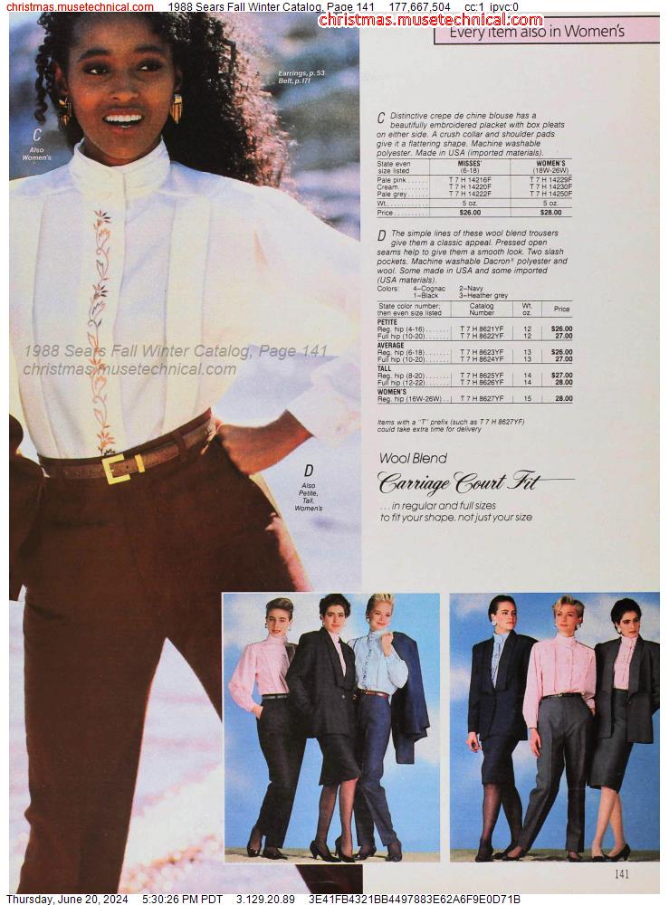 1988 Sears Fall Winter Catalog, Page 141