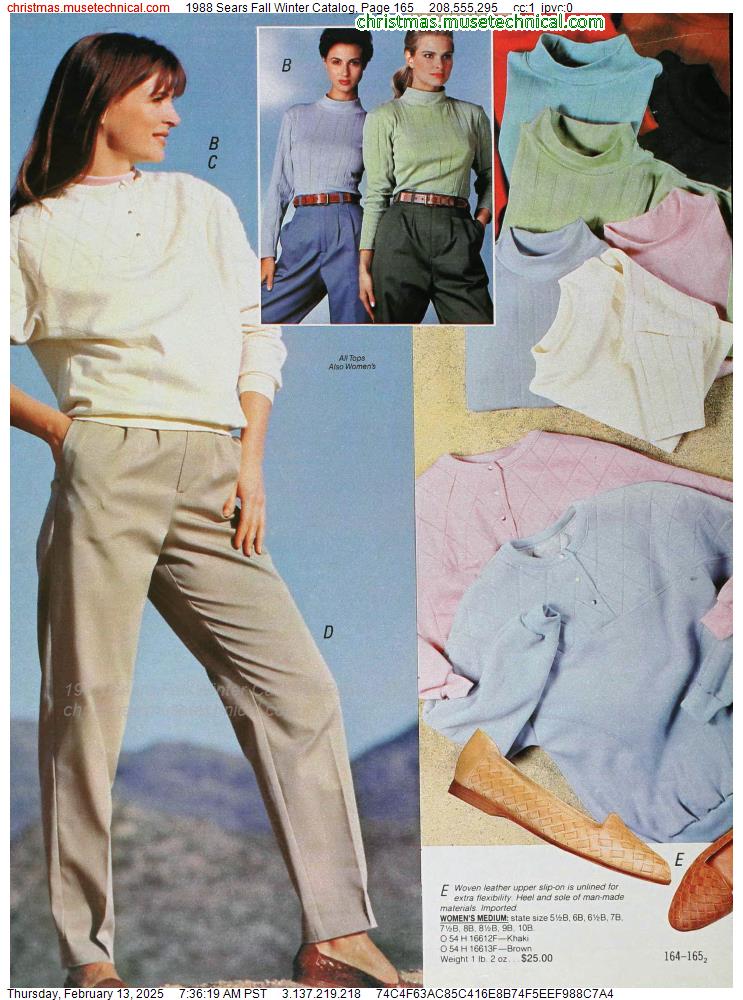 1988 Sears Fall Winter Catalog, Page 165