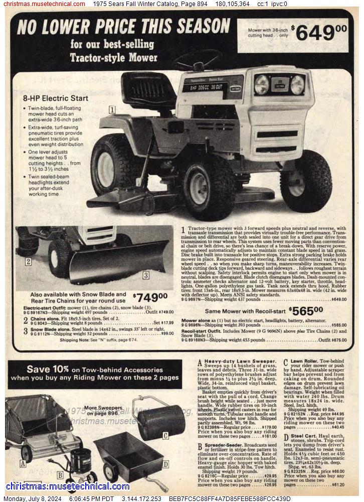 1975 Sears Fall Winter Catalog, Page 894