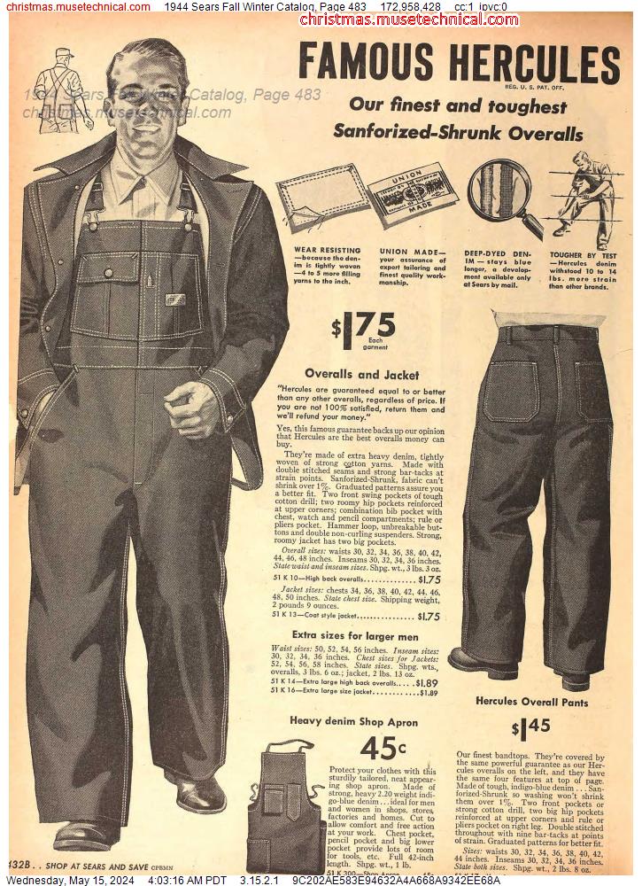 1944 Sears Fall Winter Catalog, Page 483