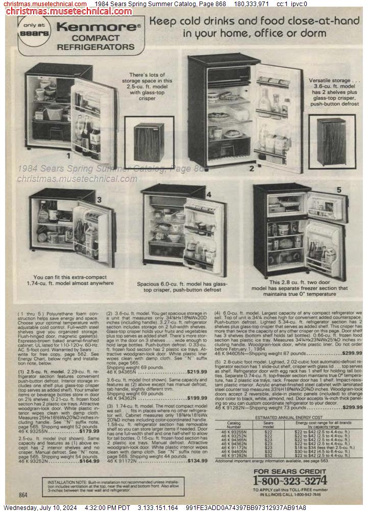 1984 Sears Spring Summer Catalog, Page 868