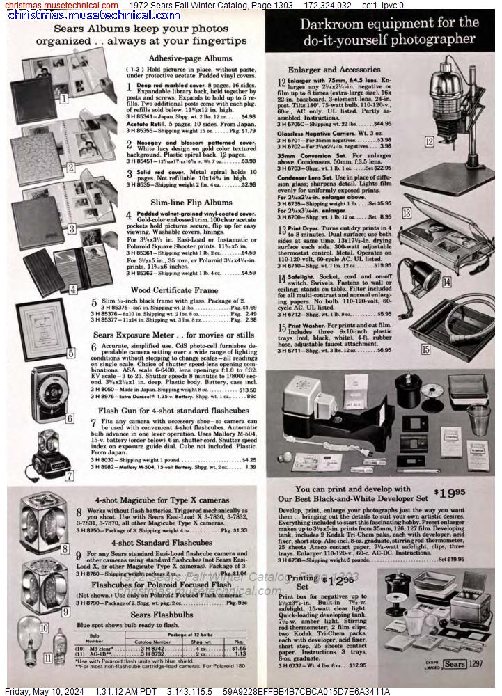 1972 Sears Fall Winter Catalog, Page 1303